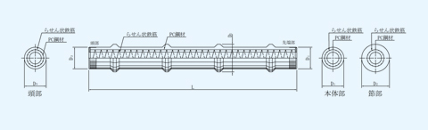 HF-ONA105パイル本体部径タイプ構造図