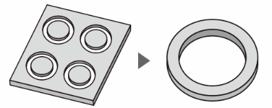 イメージ：切り抜きの場合、材料のロスが発生